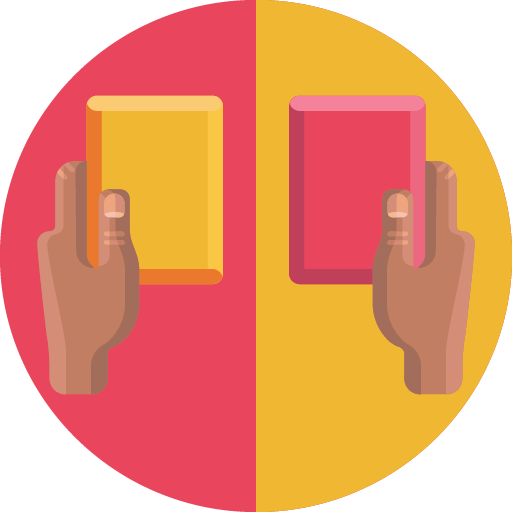 Zwei Hände halten kontrastierende Objekte vor roten und gelben Hintergründen, symbolisieren Entscheidungen.